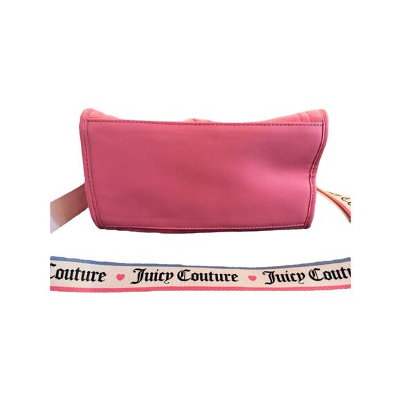 Juicy Couture Pink Velour Tote Crossbody Logo Bag Y2K - Picture 7 of 16